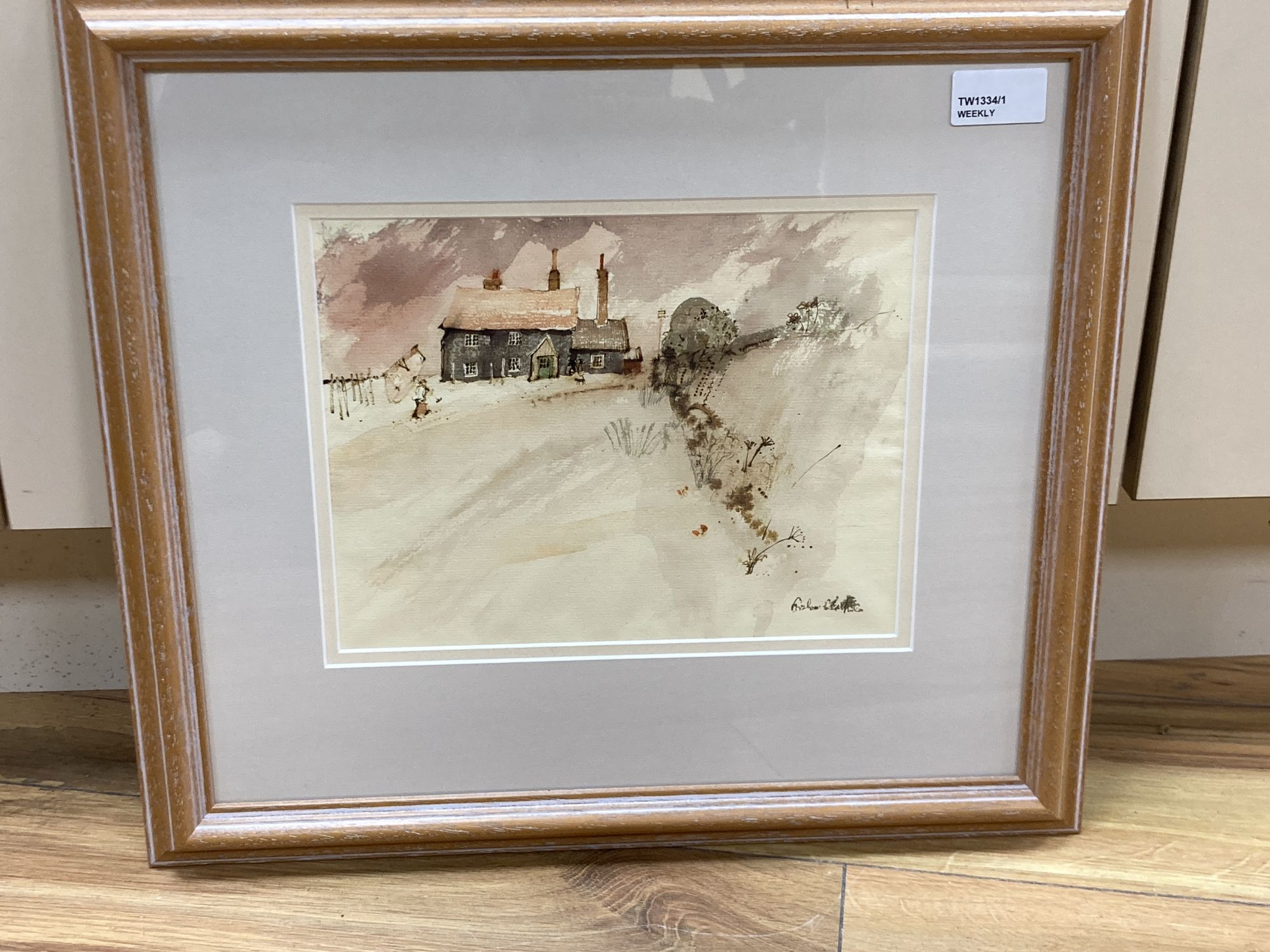 Graham Clarke (b. 1941), Greatstones Shrimpman, watercolour, 19 x 24.5cm